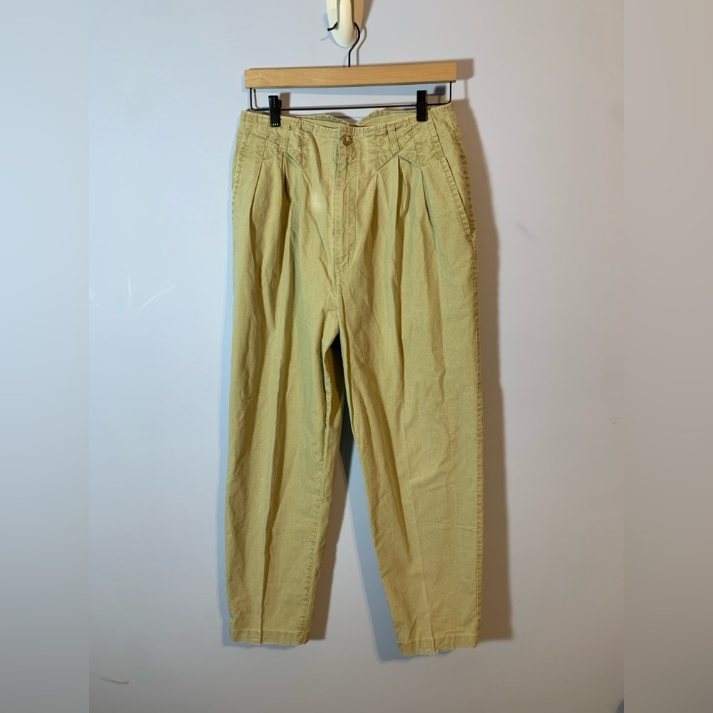 Vintage pleated high waisted tapered Tan Pants ankle size 12